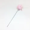 Remolque de plumas con pompones (rosa)