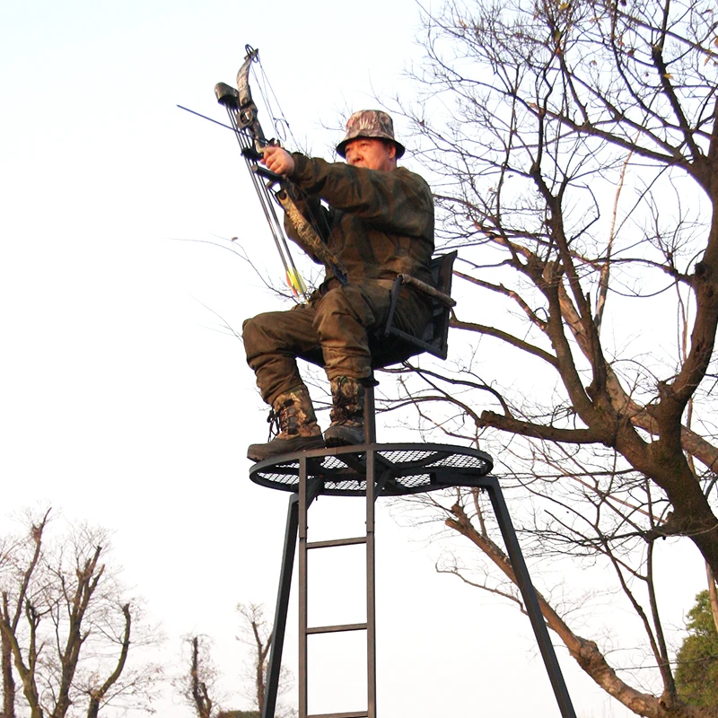 New in 2024 Outdoor Hunting Aluminum Tripod Tree Stand/hunting Treestand/shooting Ladder Tree Stand for One Person