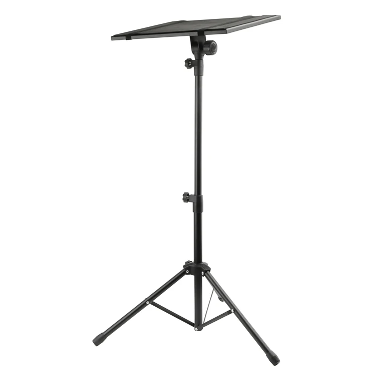 Adjustable Portable Notebook Computer Tripod Stand with New Foldable DJ Equipment Floor Stand Includes Laptop Projector Mounts