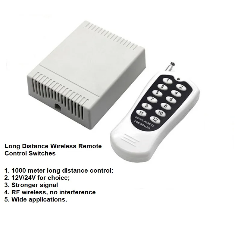 DC 12V Wireless Remote Control Long Distance 12 Channel Multi Controller LED Remote Control Switches Manufacturer