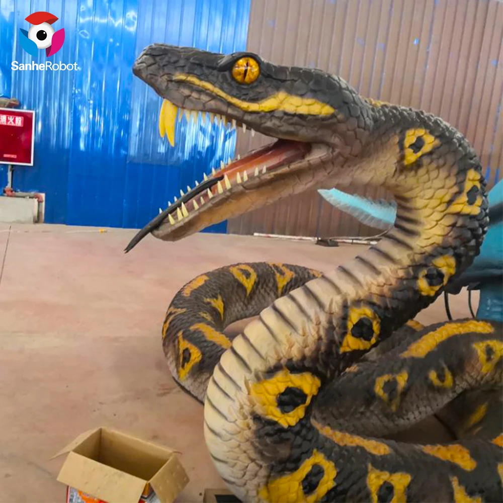 Big Size 12M Silicone Rubber Python Snake Model From Simulation Animal Factory
