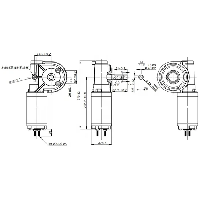 High Torque 12volt Worm Drive Gearbox and Winch Motor