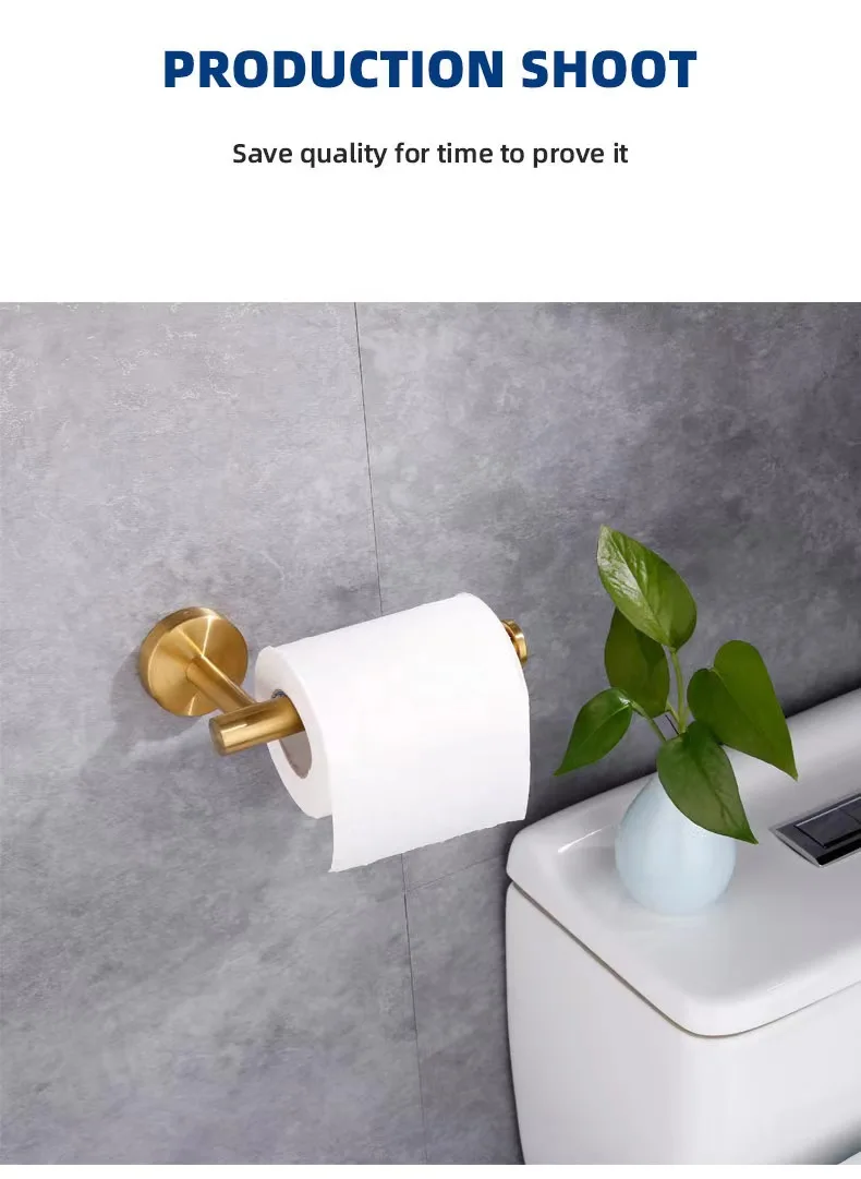 304 Stainless Steel Bathroom Toilet Paper Holder Without Punching Black ...