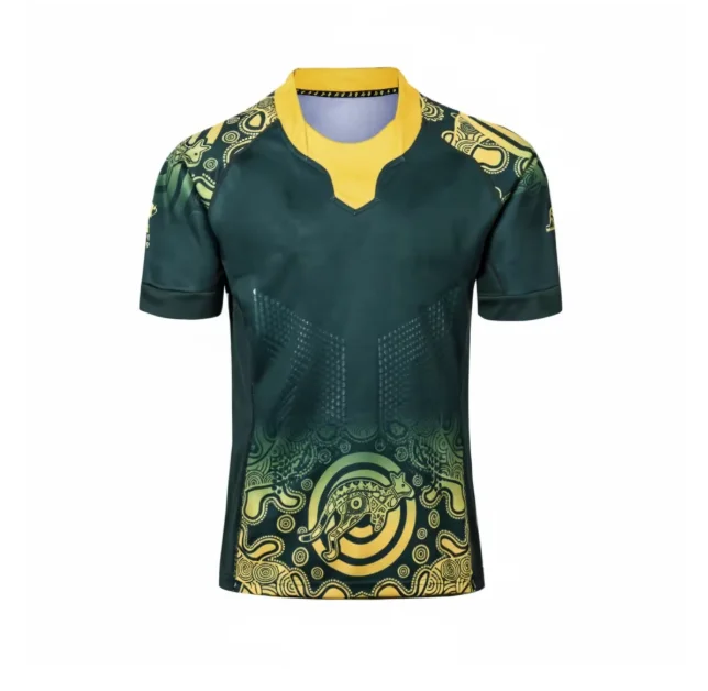 Maillot Australie Rugby Union – Homme, XL, Vert/or, Neuf Avec étiquette