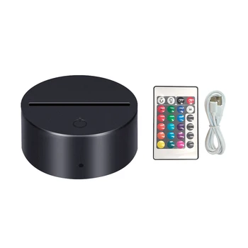 16 Colors USB or Battery Powered 3D Illusion Lamp RGB Night Light LED Base Light for Acrylic