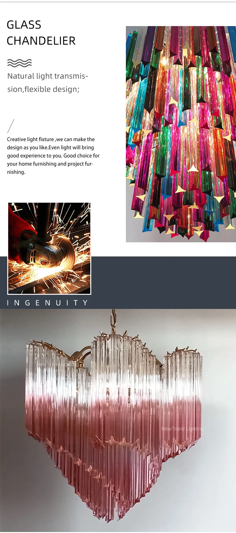 cpl 460 romantic french style murano glass chandelier  creative retro led pendant light for bedroom  dining-1