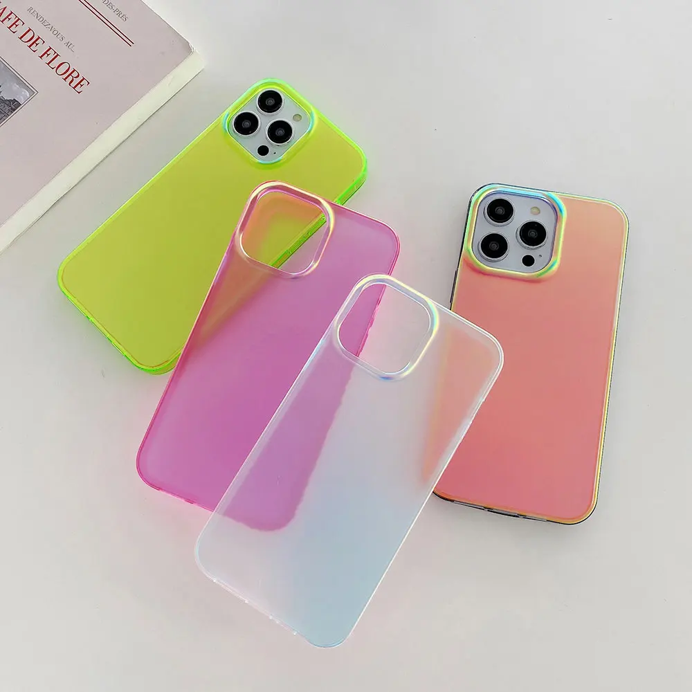 Frosted Phone Case For Iphone 15 14 13 12 11 Xr Xs Max Pro Plus Tpu Pc Colourful Covers Fluorescent Luxury Cell Sjk402 Laudtec manufacture