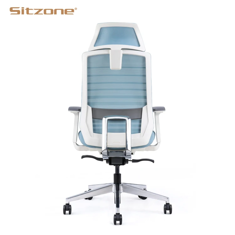 Free Sample High Back Blue Mesh Office Ergonomic Chair boss Office Computer Swivel Chair with Headrest