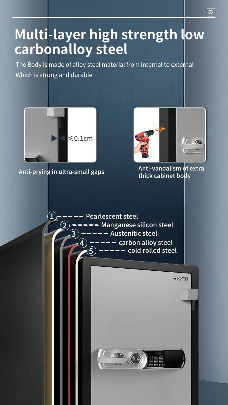 CEQSAFE Electronic Digital Large Fireproof Safes Fire Resistant Safes Box for Documents Office Use manufacture