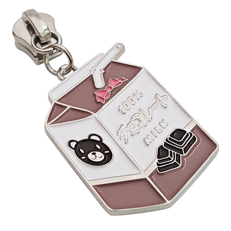 Colorful Enamel Embossed Zipper Puller Logo Personalized Custom Zip Pull Enamel Zipper Slider