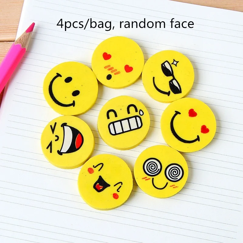Мини Милый Забавный ластик-карандаш со смайликом ластик с желтым лицом школьные принадлежности для детей призы