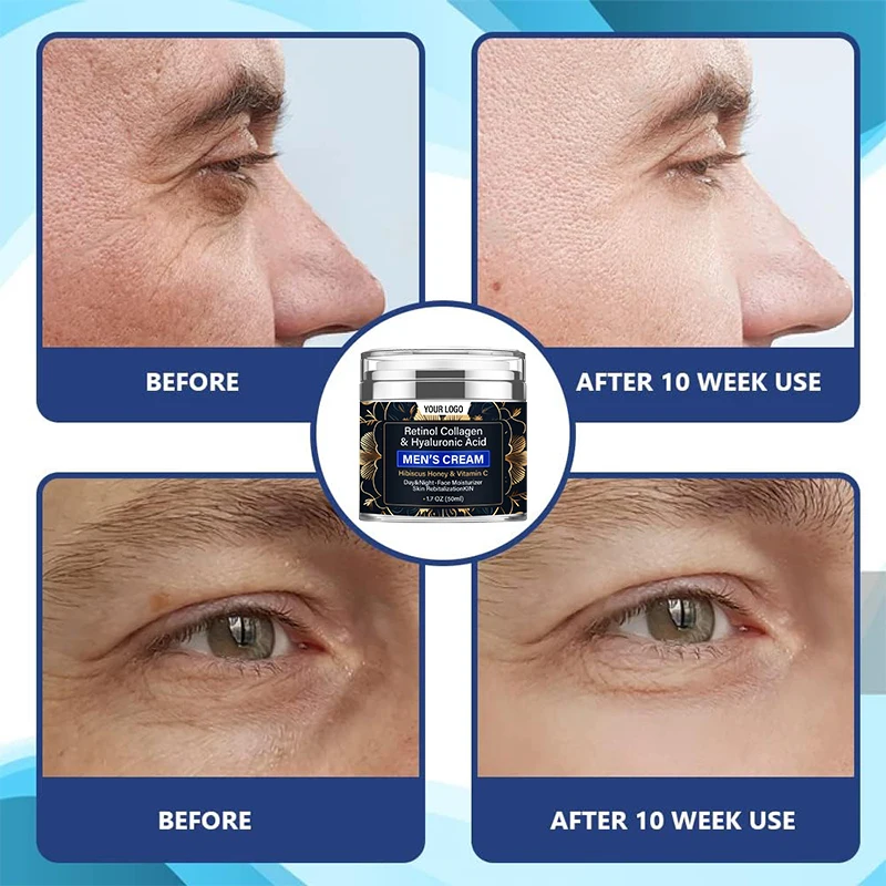 Natural & Organic Mens Face Cream Skin Moisturizer with Collagen, Retinol, Hyaluronic Acid, Vitamin C(pic5)