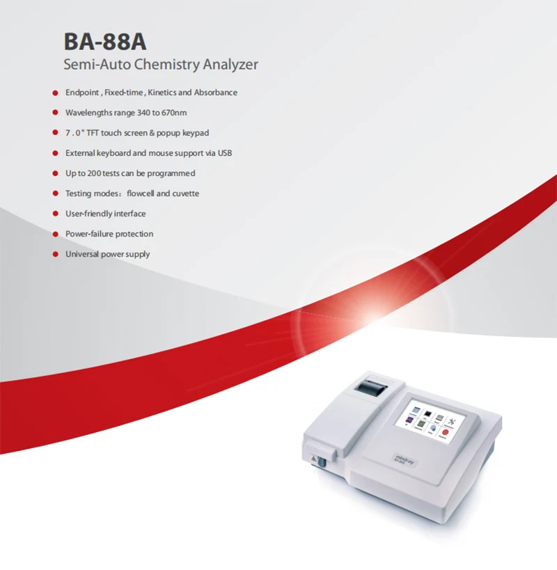 Mindray Portable Ba-88a Clinical Semi-auto Chemistry Analyzer Blood ...