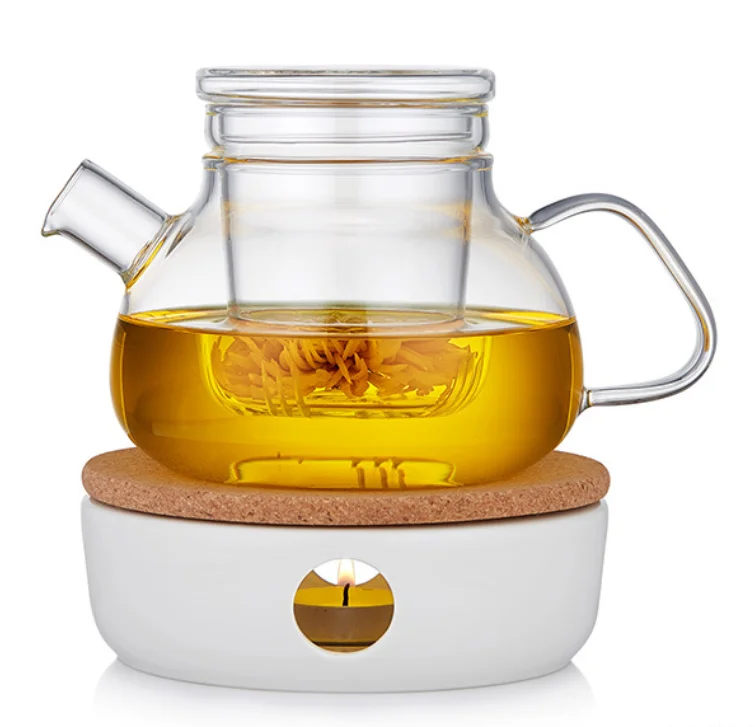 Wholesale Custom Logo Porcelain Teapot With Infuser And Candle Warmer