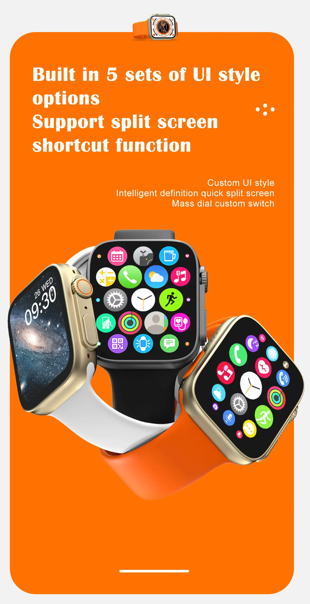 2023 Smart Watch Ultra 8 S8 Men Sports Smartwatch Ble Call Custom 2.0