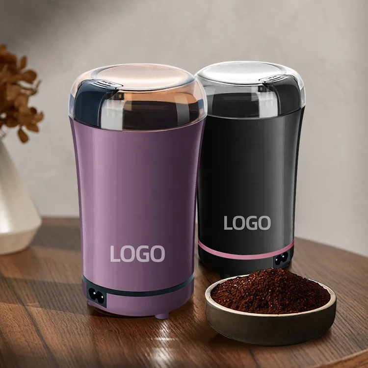 1pc,Powerful Electric Coffee Bean Grinder with One-Touch Control - Grind  Spices, Herbs, Nuts, and Espresso Beans - Includes Brush and Large Capacity  - Blue