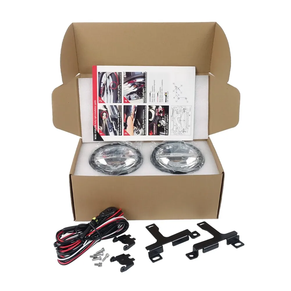 LED DRL Front Rally Fog Lamps Angel Eyes With White Aperture for BMW Mini R60/R60S/F55/F56/R55/R56 With Lamp Brackets factory