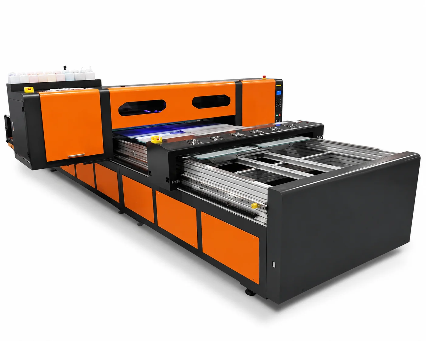 Automatic Flatbed UV Printer With Conveyor Table Multi Station Digital Printing Machine for Textile Transfer