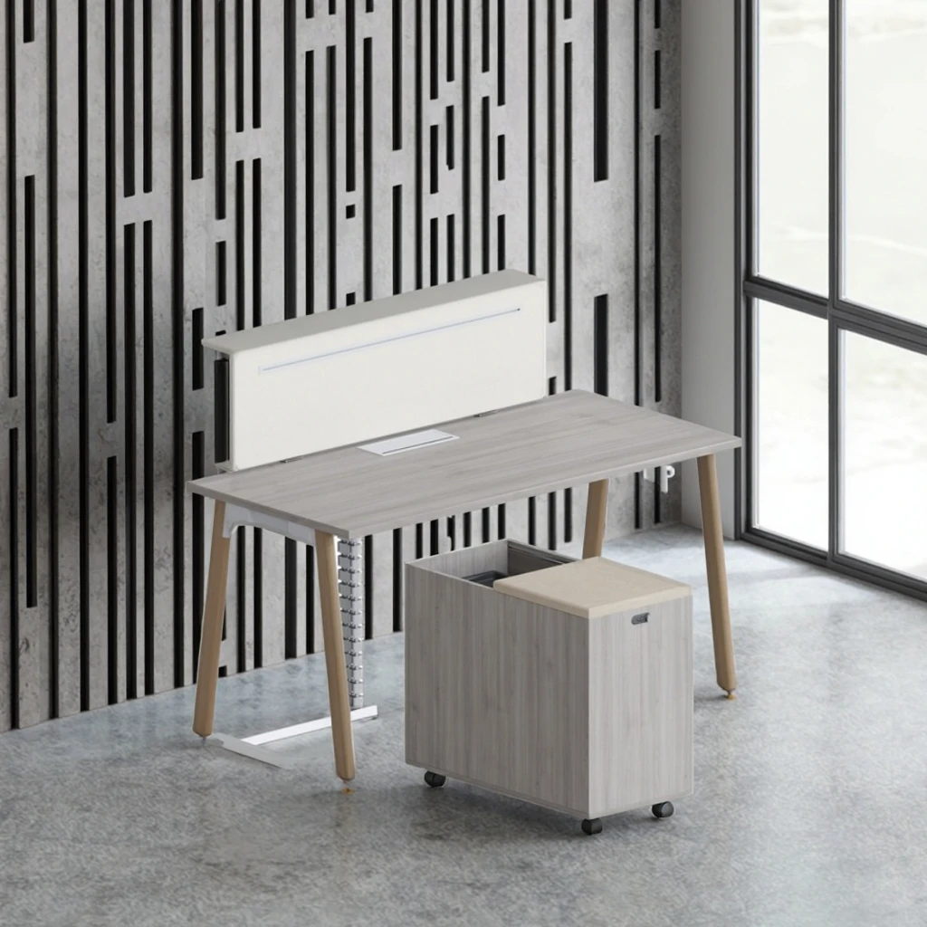 Modern Mobile Support Cabinet Workstation with Storage Shelf and Movable Office Desk Organizer 5