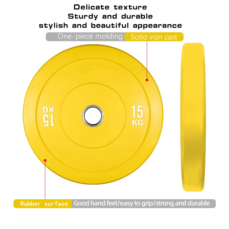 Mkas Barbell Standard Gym 20kg Rubber Coated 45 Lbs Bumper Weight