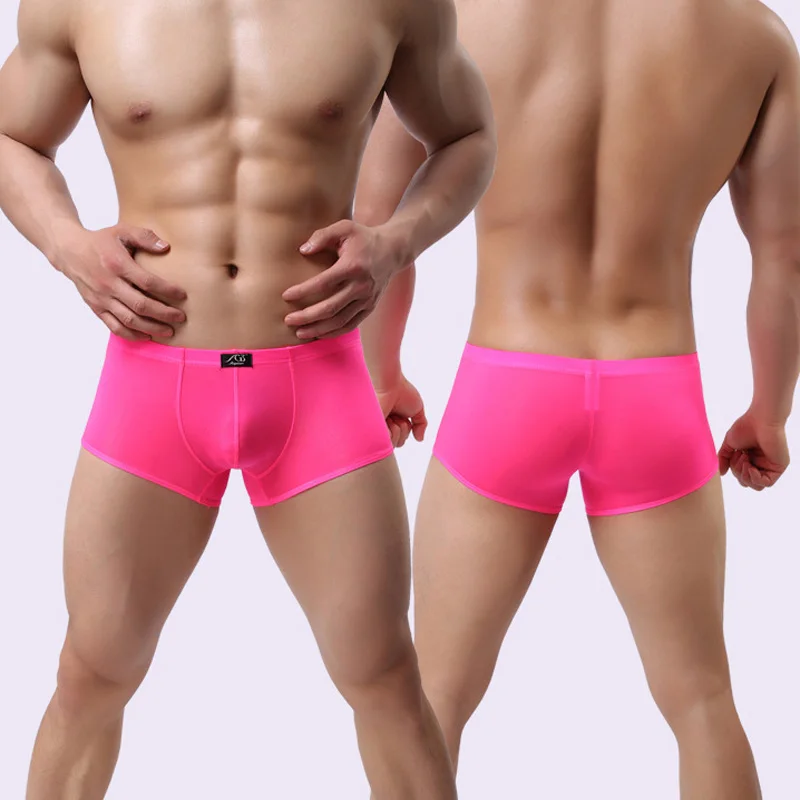 JSMANA Breathable Ice Silk Transparent Men Underwear Boxer Gay Men Wearing Panties Mens Sexy Underwear