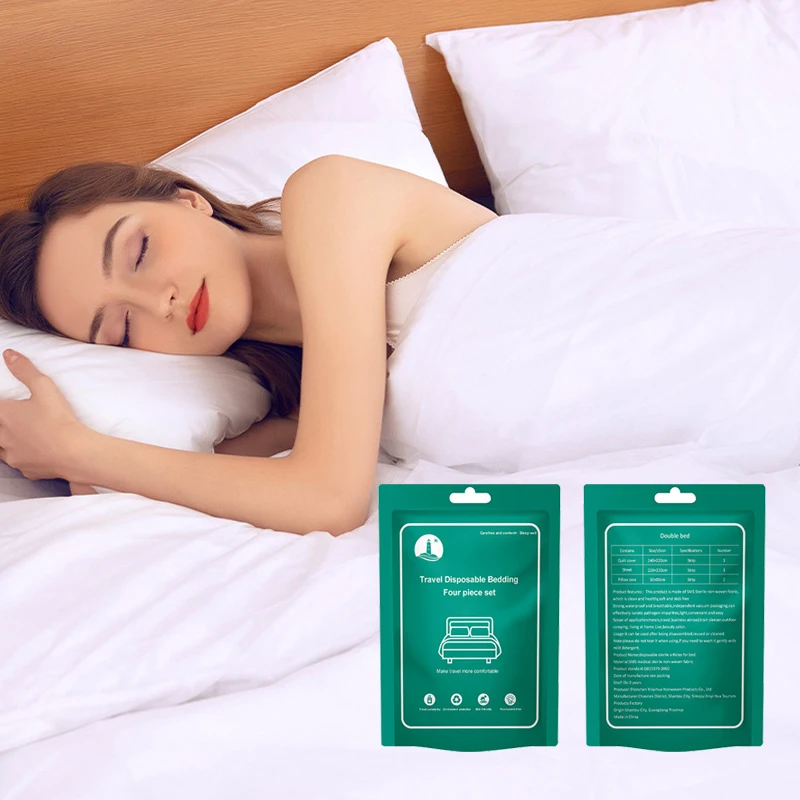 Wholesale Disposable Bed Sheet Pillowcases Breathable Soft Single Bed Sheet Travel Hotel Bed