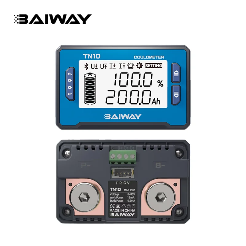 BW-TN10 12V24V36V48V60V72V Batteriekapazitätsanzeige-Tester Batterielasttester Digitaler Batterietester Monitor Anzeigegerät