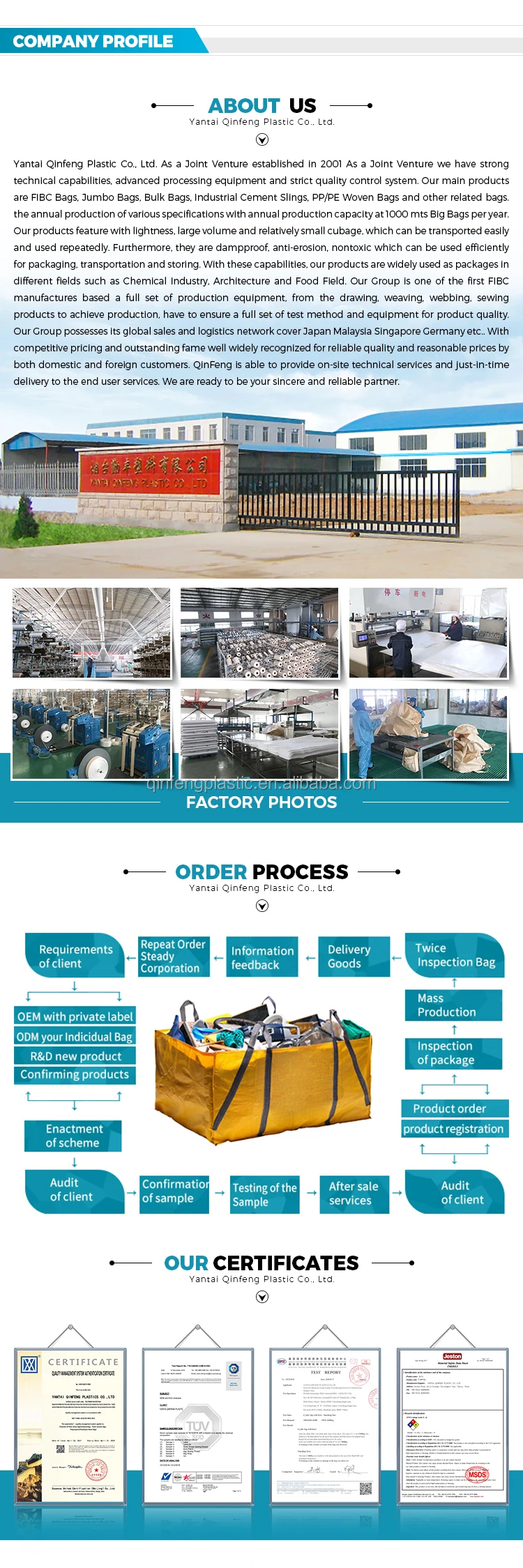 Heavy Duty Construction Garbage Big Contractor Dumpster Bags Industry Jumbo Skip Bag Concrete