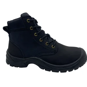 Crazy Horse Mid Cut Design Dual-density PU Outsole Safety Boots