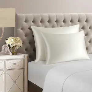 100% Silk Pillowcases with Hidden Zipper, 2Pcs, Care for Hair and Skin