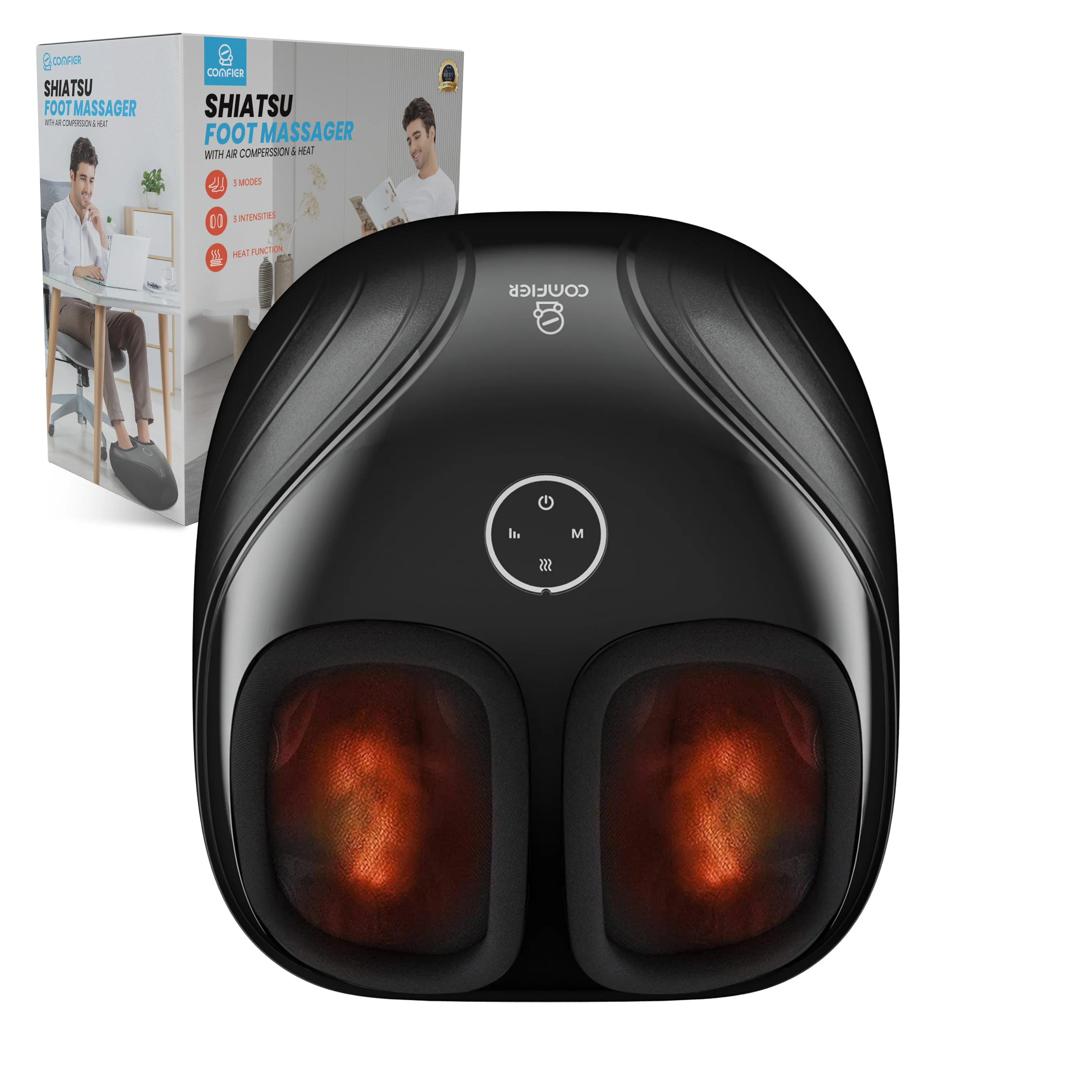 Shiatsu Kneading air Compression Foot Massage With Heating Suit for Big Size Foot