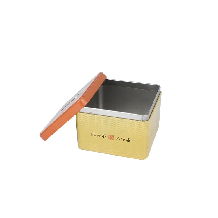 Square Custom Printed Tin Box Packaging Tea Metal Boxes