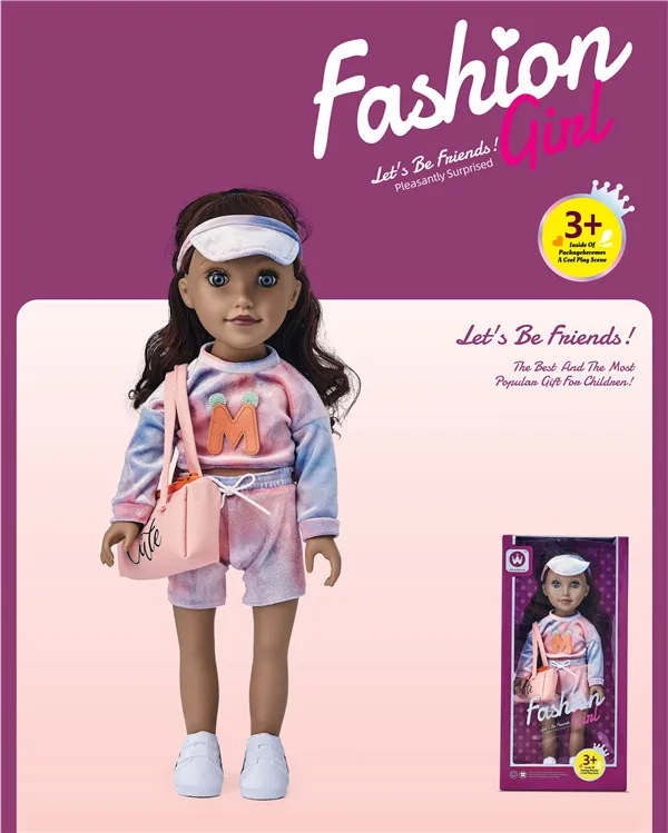 Виниловые куклы 18 дюймов модные детские наборы аксессуаров для девочек с вращением на 360 градусов подарки игрушки 3D имитацией глаз