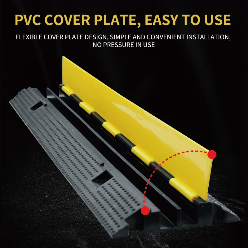 Rubber and Plastic Cable Protector 2 Channel  Cable Tray   Cable Protector Floor Pvc Trunking