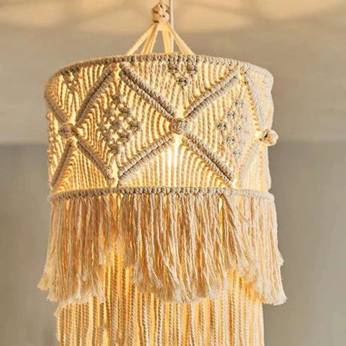 Home Decor Boho Bohemian rame Lamp Shade Hanging 0