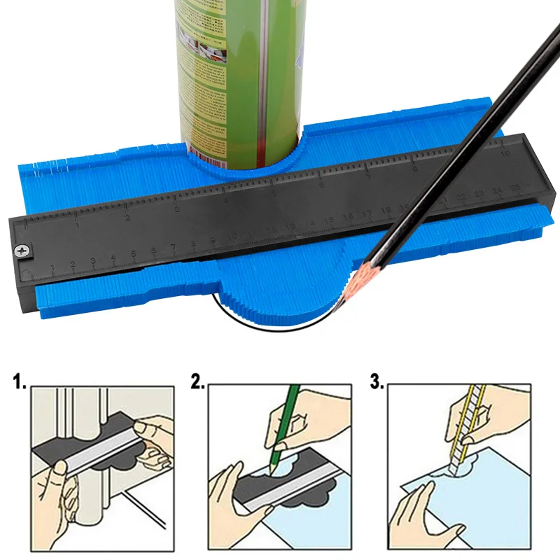 Contour Gauge Profile Duplicator Tool Adjustable Edge Shaping Wood Measure Ruler Laminate Tiles Wood Marking Tool
