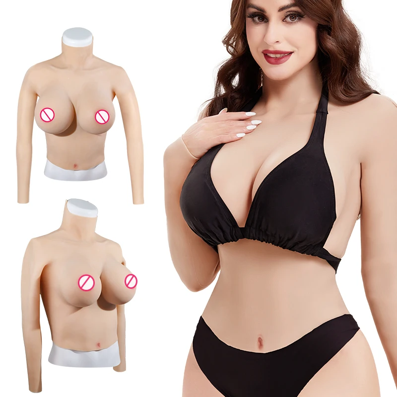 Pseudo Female Transvestite Simulation Silicone Long Sleeve Half Body Breast Male Dressed As Female Pseudo Female Products