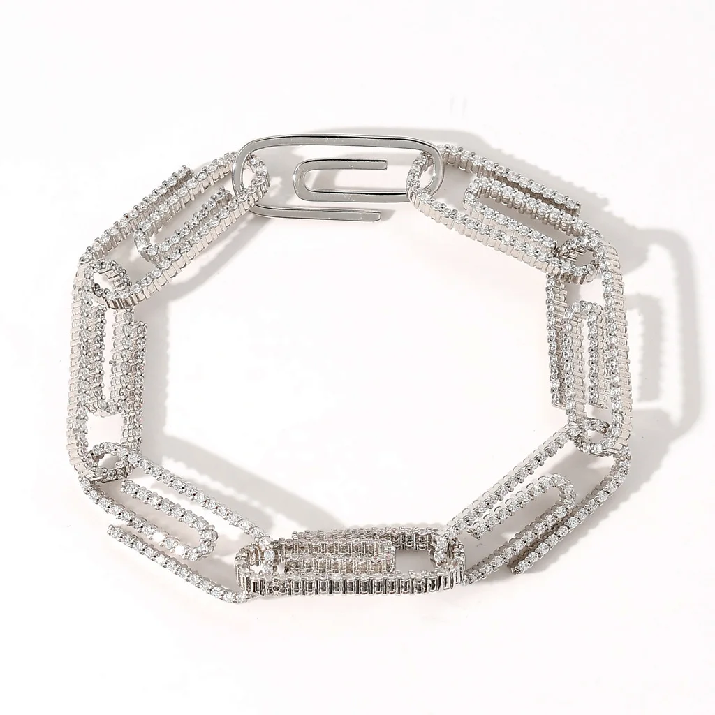 Iced Out Klip Berlian Desain Zirkon 