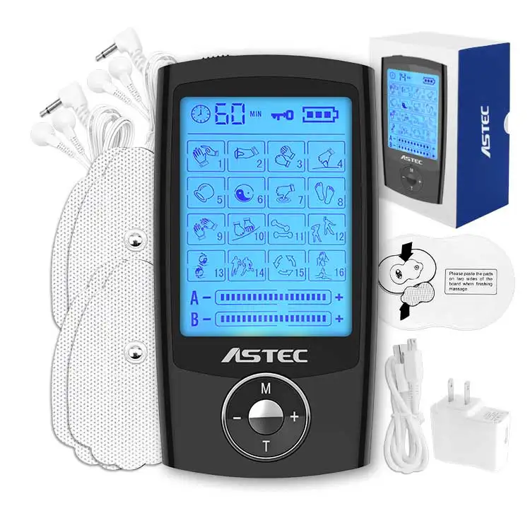 TENS EMS Unit Pro Rechargeable Battery Muscle Stimulator 16 Modes