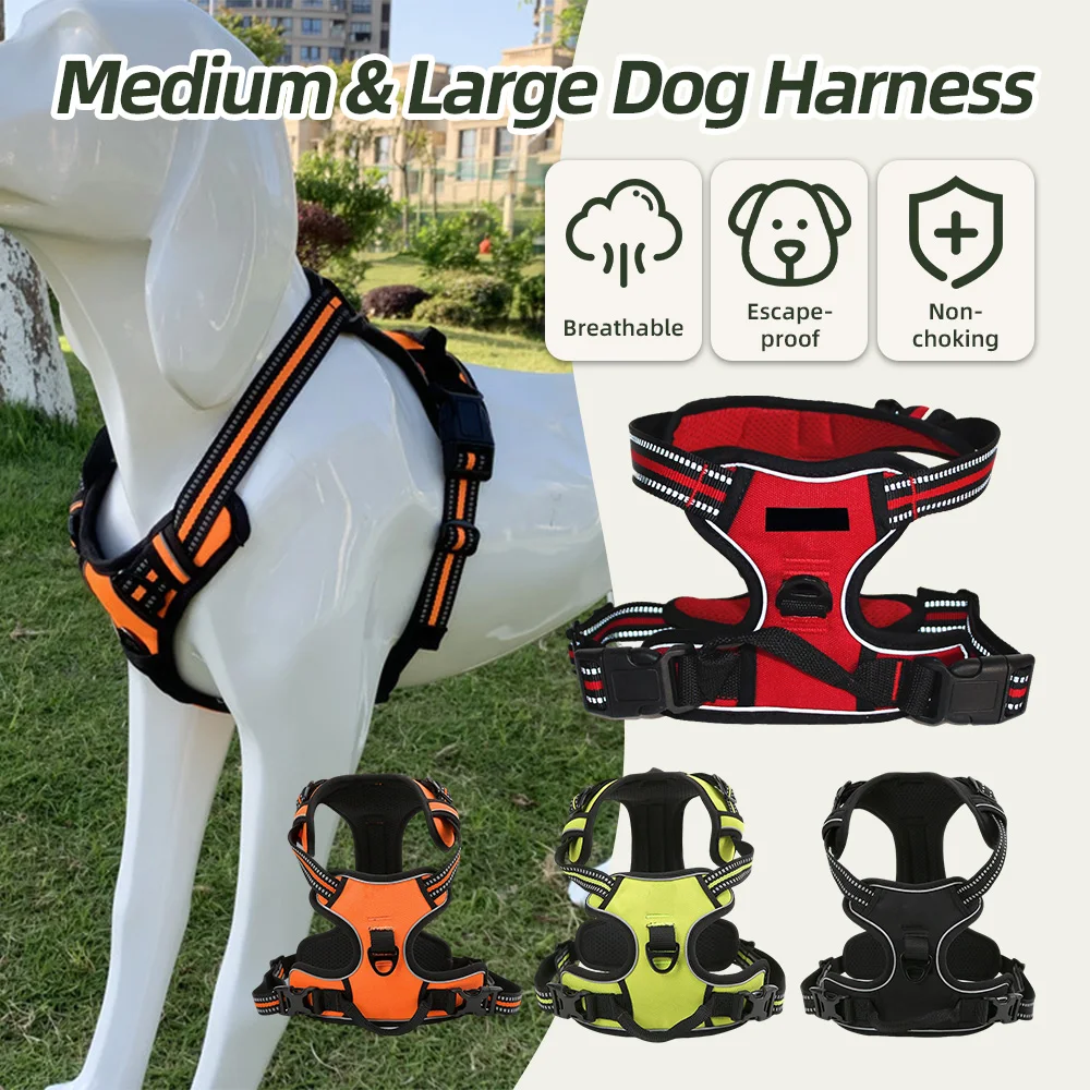 Wholesale Pet Supplies Adjustable Dog Harness with Reflective Stripes - product detail 2