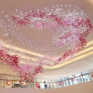 ECOJAS New Modern Design Seagull Glass Chandelier for Wedding Hotel Large Space Art Decorative Pendent Light