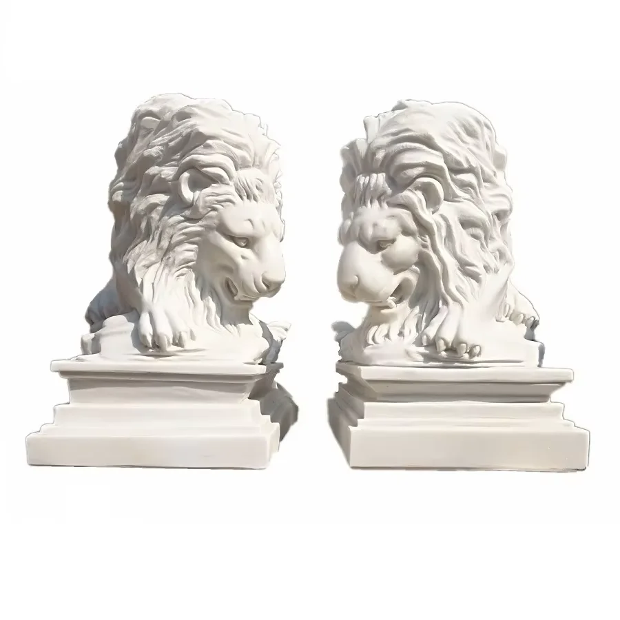 Outdoor Decoration Hand Carving Large Outdoor Stone Garden Lion Sculptures Marble Lion Statues