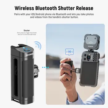 NEEWER Side Handle Grip with Wireless Remote Control Button Shutter Trigger for Smartphone Cage Video Rig detail image