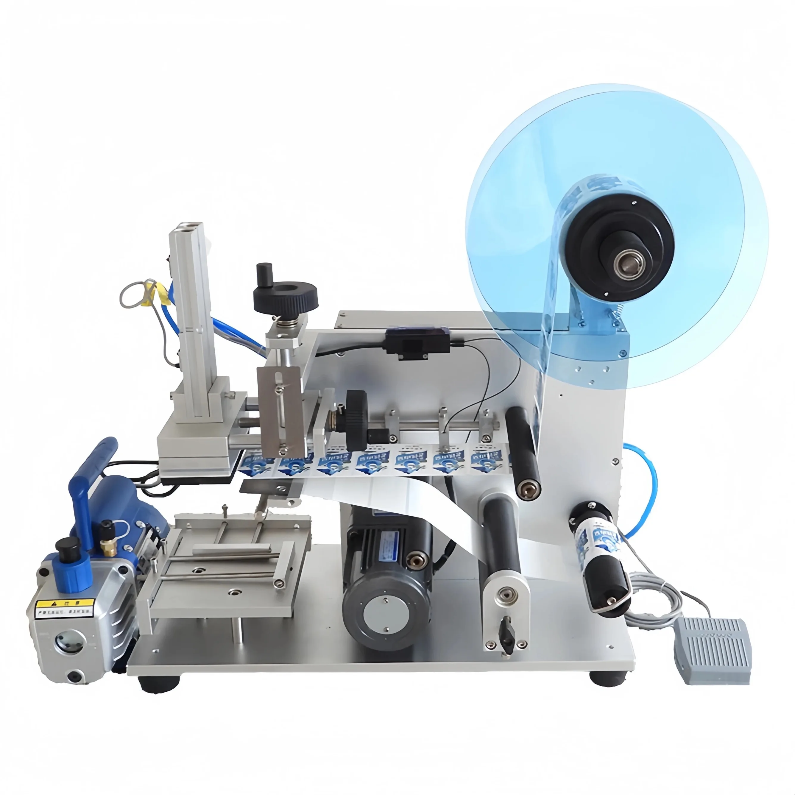 LT-60 Semi-Automatic Table-Top Electric Manual Labeling Machine for Flat Side Square Bottle Labeling Sticker Labeling Machine