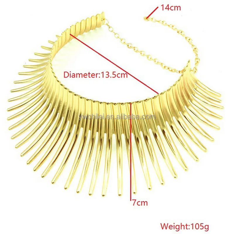 Women's African Indian Style Bending Alloy Big Thorn Statement Collar Choker