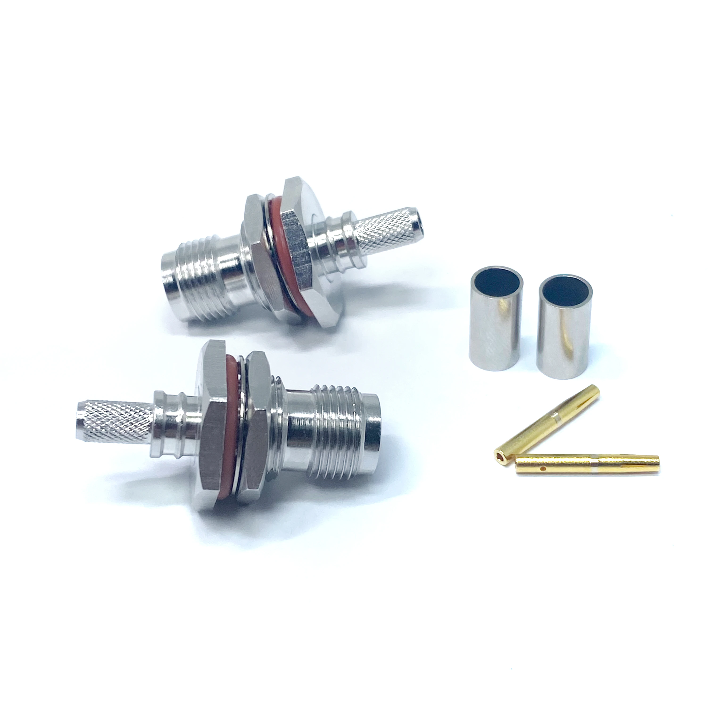 Factory supply Tnc female jack straight bulkhead waterproof solder welding lmr240 cable  rf coaxial connector manufacture