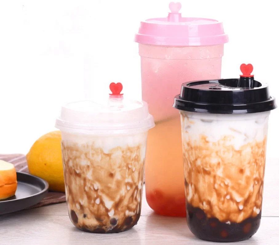 Clear 10oz 12oz 16oz 20oz 24oz disposable plastic bubble tea cups