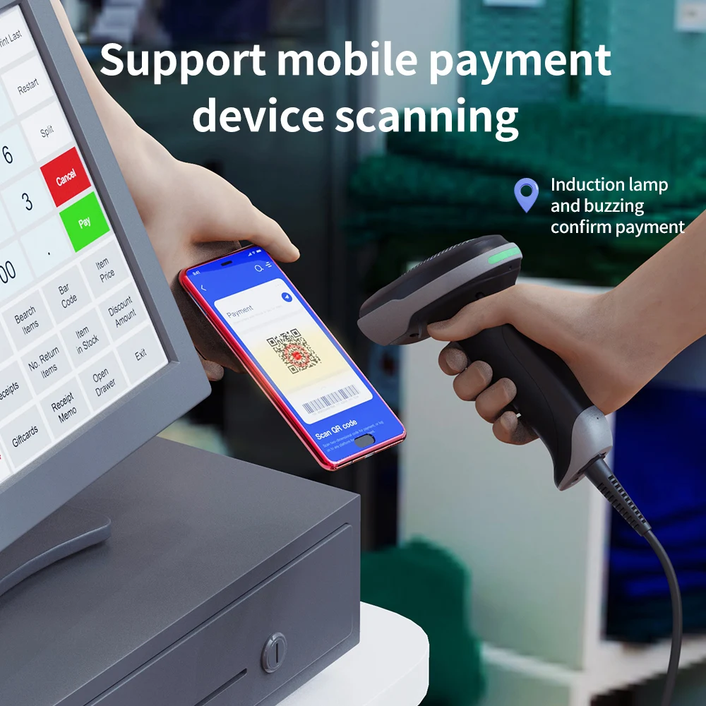 Xincode 2D Wired Pharmaceutical Barcode Scanner USB 1D QR Bar Market ...