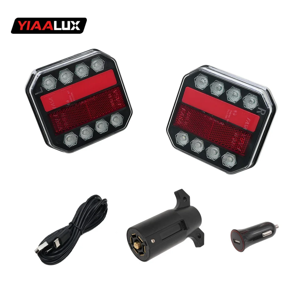 indikator Belok Belakang Magnetik 12V Lampu Pelat Nomor LED Nirkabel untuk Trailer