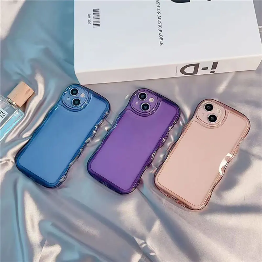 Funda de Color Caramelo Para Iphone 15 14 13 12 11 Xr Xs Max Pro Plus Fundas Simples Color Puro Onda Anticaída Funda de Teléfono Sjk439 Laudtec  